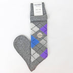 Calze lunghe in Cashmere a rombi con lurex - colori chiari grigio