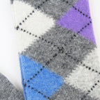 Calze lunghe in Cashmere a rombi con lurex - colori chiari grigio dettaglio