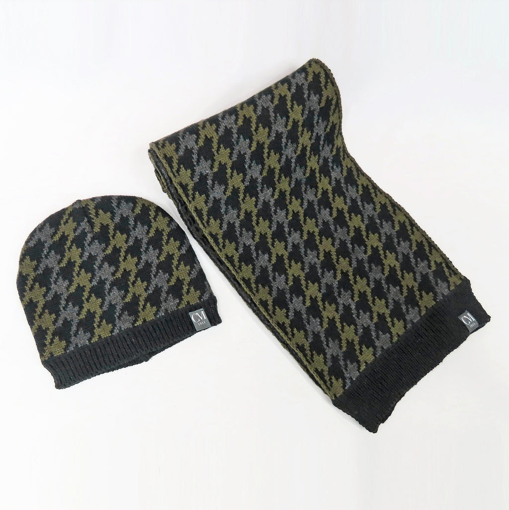 Cappello e sciarpa pied de poule