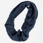 Cappello e sciarpa ad anello blu a trecce - sciarpa