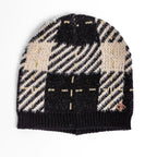 Cappello e sciarpa ad anello pelosa a quadri - cappello