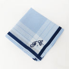 Azzurro Versailles colorato - 3 fazzoletti pastello con lettere ricamate