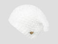 Panna - berretto donna - cappello morbido tricot tempestato di pailettes con medaglietta d'oro a forma di cuore