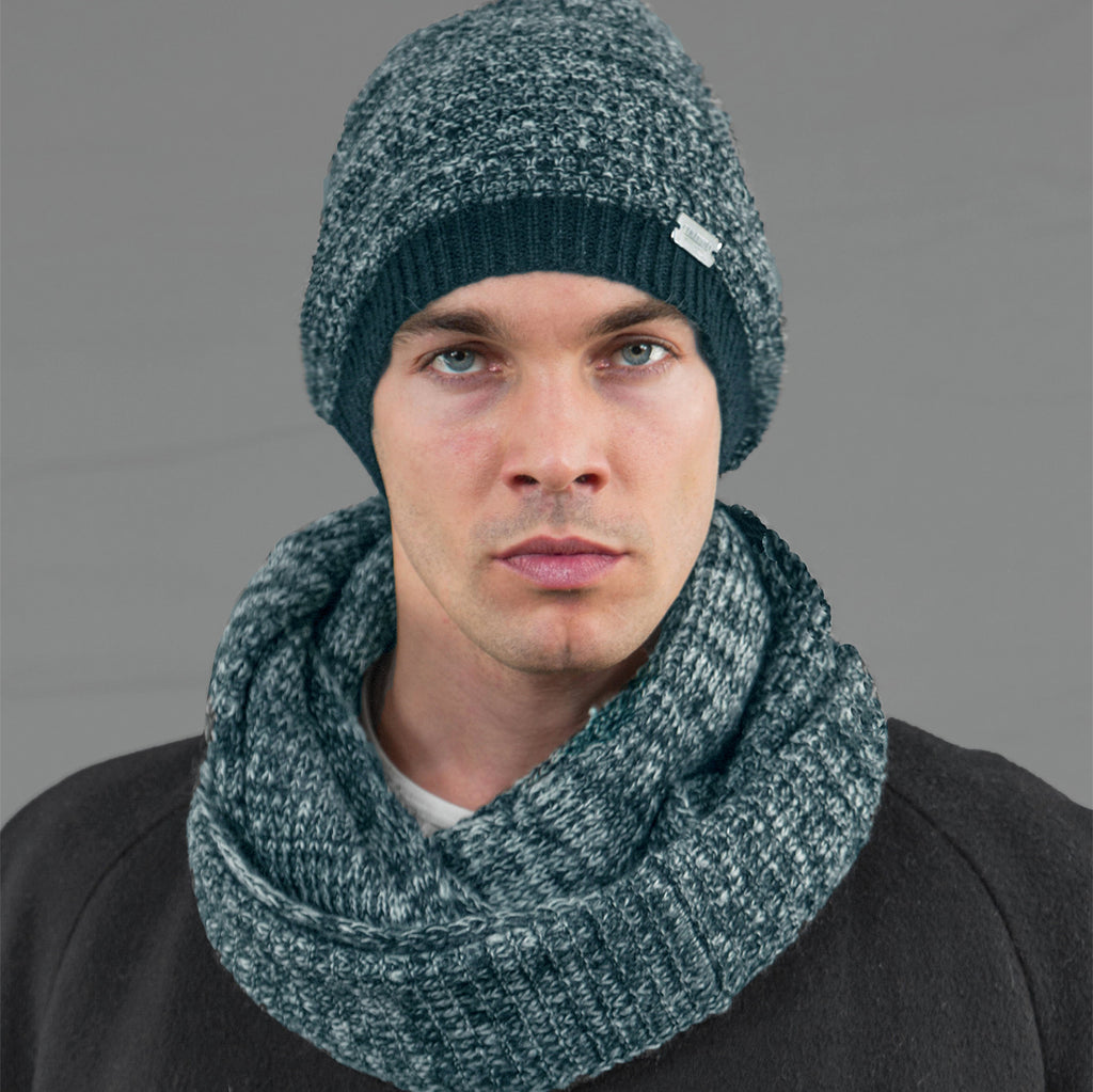 cappello e sciarpa da uomo finissaggio mohair MODELLO
