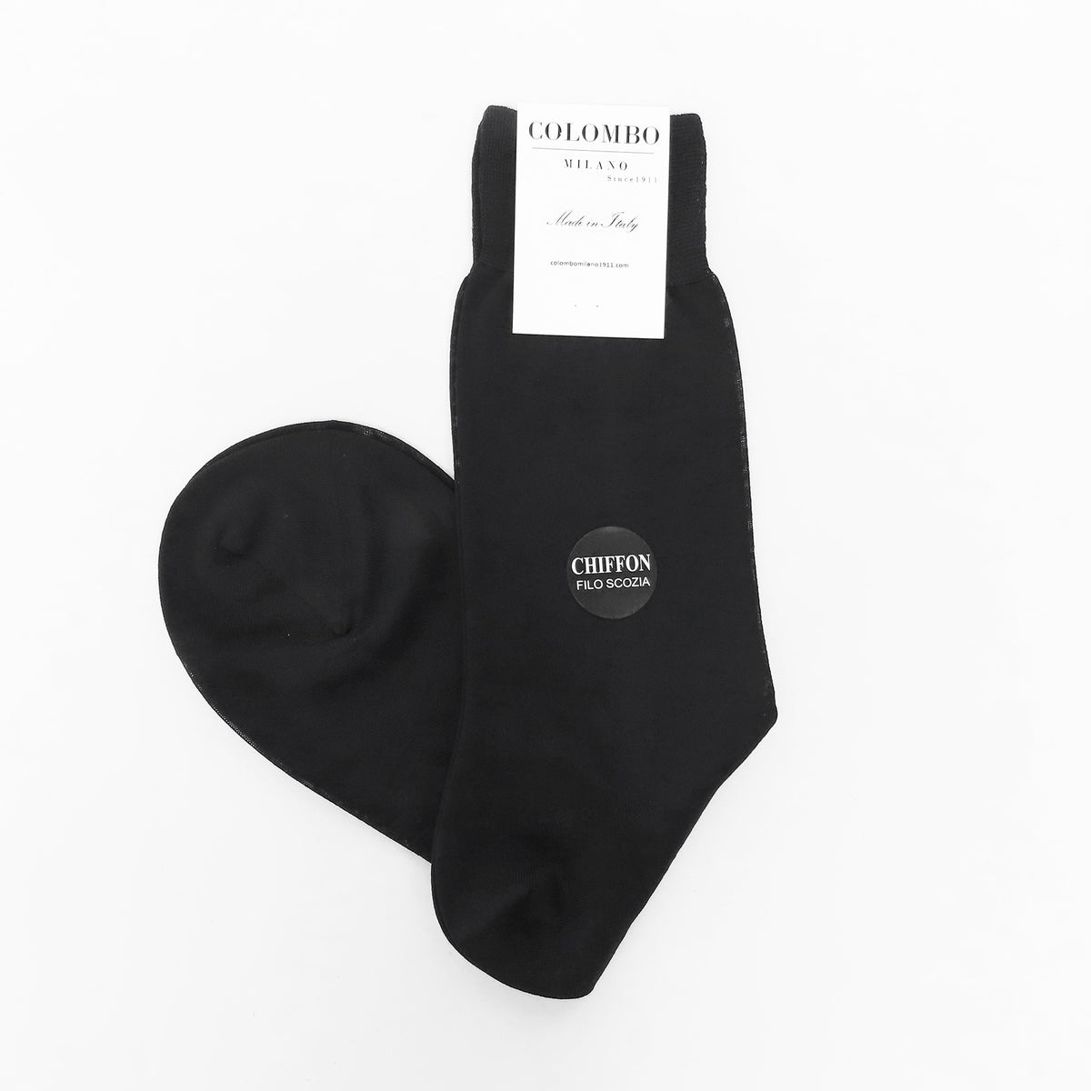 Calza corta Chiffon rasata filo di scozia nera