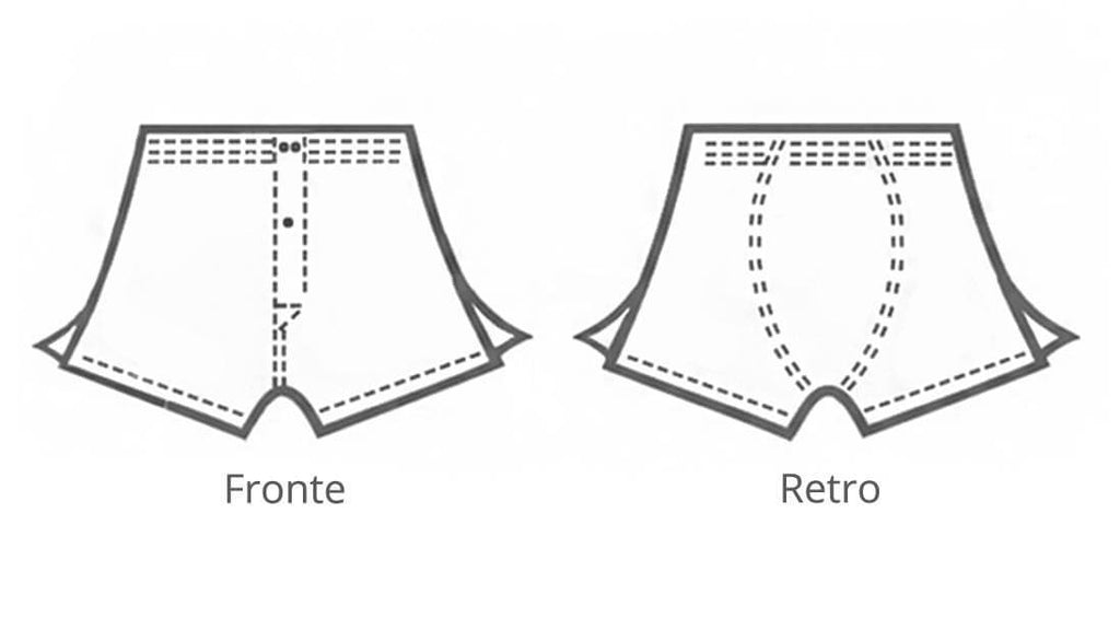 Fronte e retro disegno - Boxer in tela a righe bianche e blu - taglie forti-100% cotone