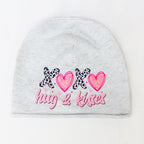 XOXO - berretto in cotone con stampa colorata grigio