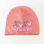 XOXO - berretto in cotone con stampa colorata rosa malva