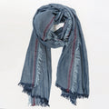 Sciarpa sfrangiata con bordo decorato jeans