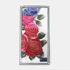 Dall'alto - Giulia - fazzoletti di cotone da donna con stampe grandi rose con contorni d'oro