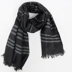 Sciarpa a righe lurex in scatola regalo nero