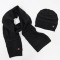 Cappello e sciarpa neri a righe 3d con paillettes