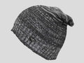 Grigio - berretto uomo - cappello lungo tricot bicolore con lavorazione a filato ritorto