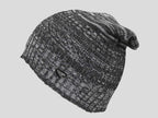 Grigio - berretto uomo - cappello lungo tricot bicolore con lavorazione a filato ritorto