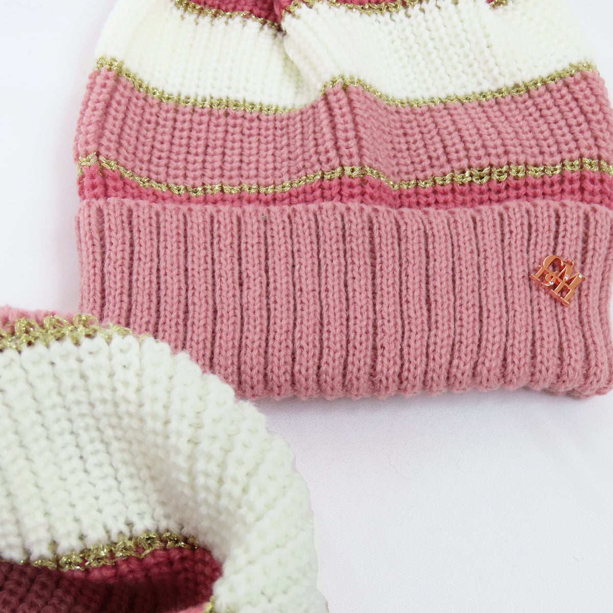 Set bambina rigato con lurex oro - 8/14a dettagli