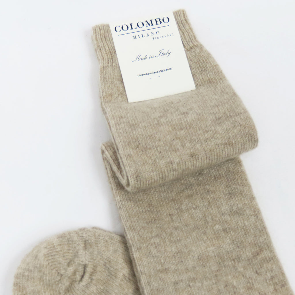 Calze da donna lunghe in caldo Cashmere - sabbia dettaglio