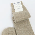 Calze da donna lunghe in caldo Cashmere - sabbia dettaglio
