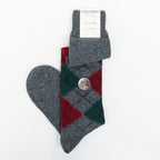 Calze lunghe a rombi in Cashmere Ass. A grigio