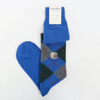 Calze lunghe a rombi in Cashmere Ass. B denim