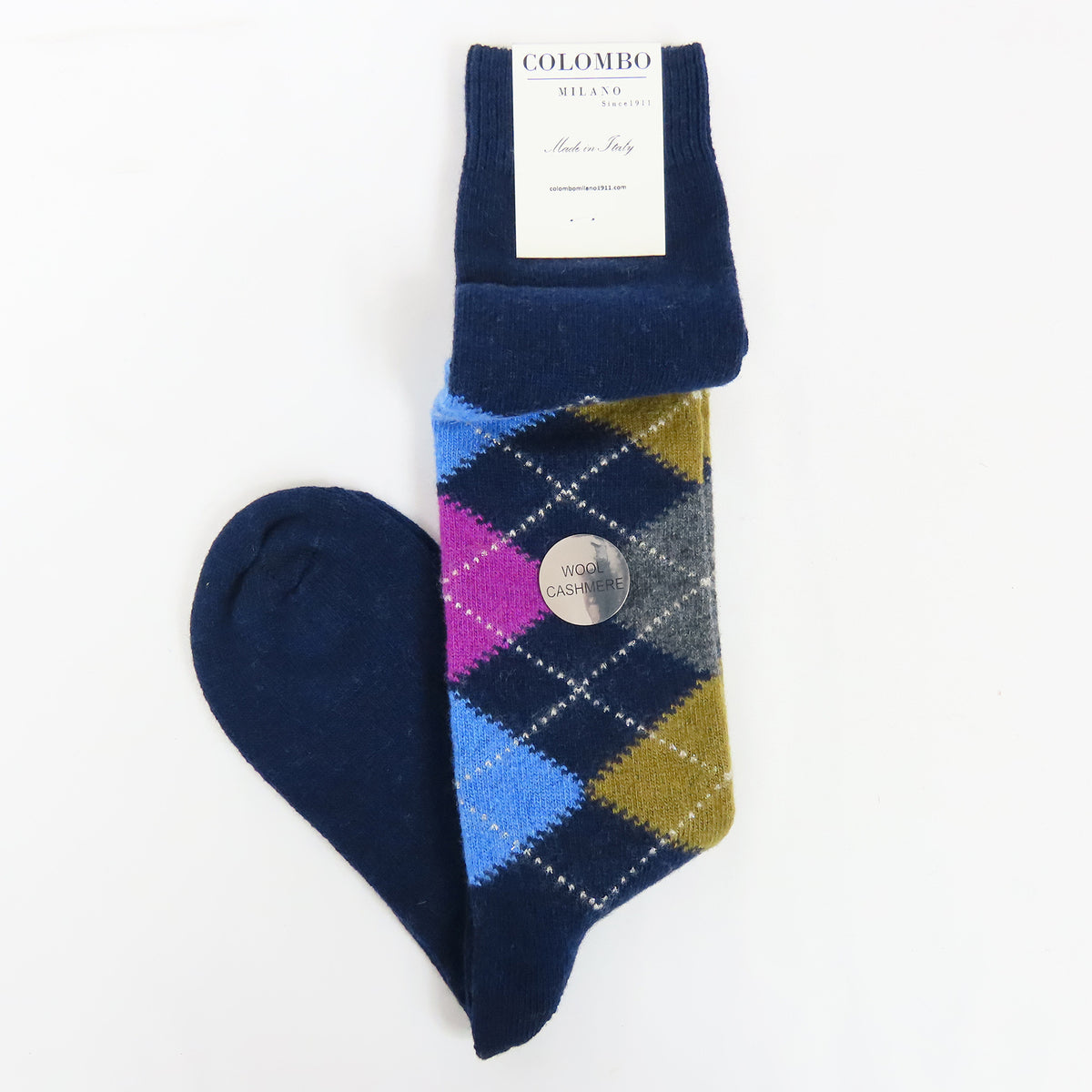 Calze lunghe in Cashmere a rombi con lurex - ass.A