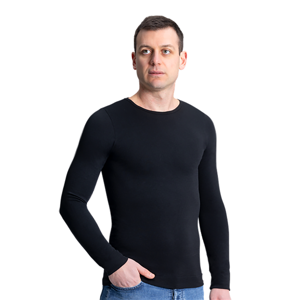 Maglia in modal ultralight con cashmere - maniche lunghe girocollo nera