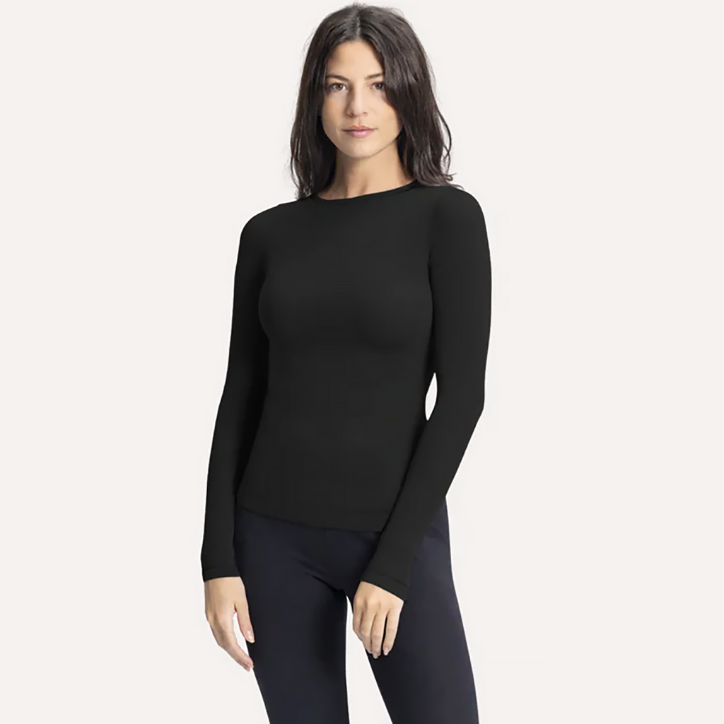 Maglia in modal e cashmere ultralight - maniche lunghe girocollo nera