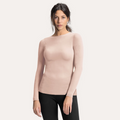 Maglia in modal e cashmere ultralight - maniche lunghe girocollo naturale