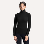 Maglia in modal e cashmere ultralight - maniche lunghe collo alto nera