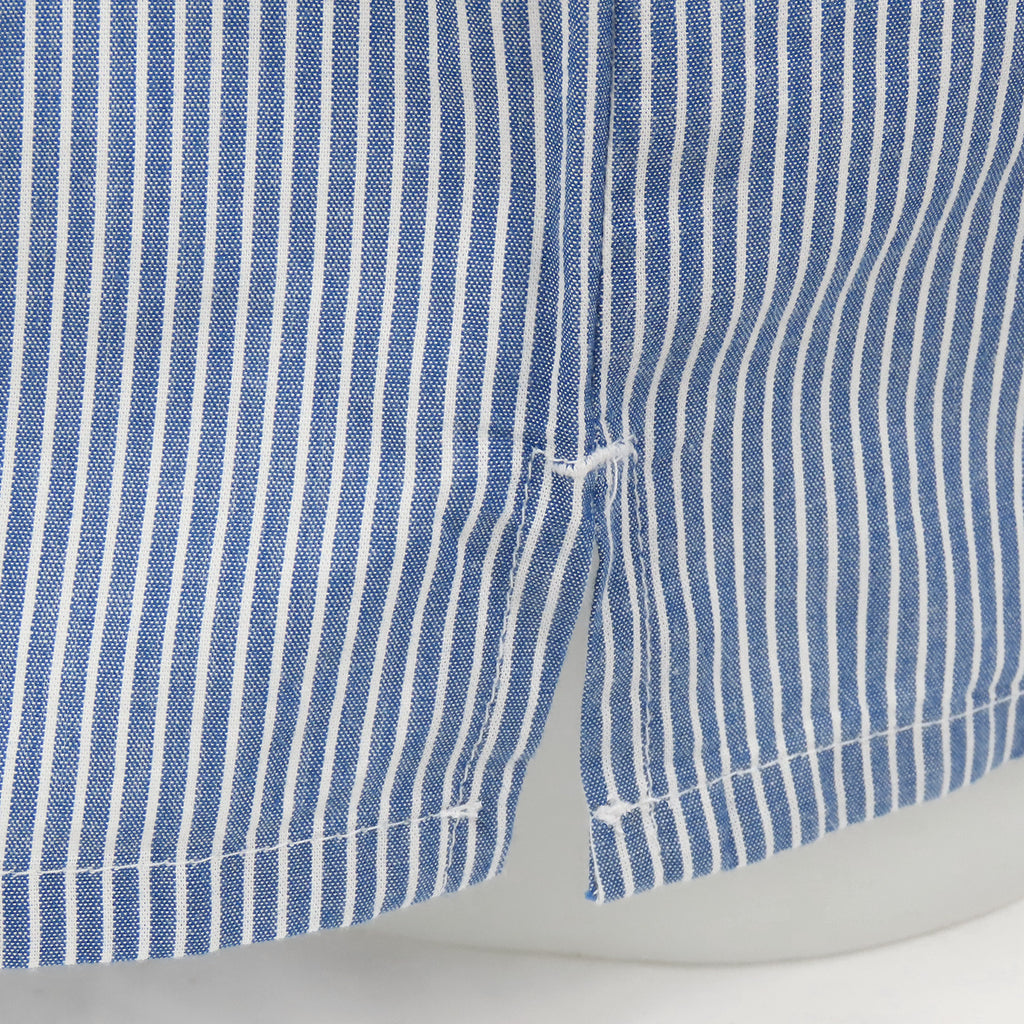 Boxer da uomo taglie forti a righe bianche su fondo avio- 100%cotone spacco