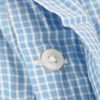 Boxer uomo in popeline a quadretti bianchi su fondo azzurro- 100%cotone dettaglio