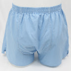 Boxer popeline taglie forti a quadretti bianchi su fondo azzurro- 100%cotone retro
