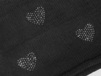 Dettaglio - sciarpa donna - grande sciarpa tricot con cuori di strass