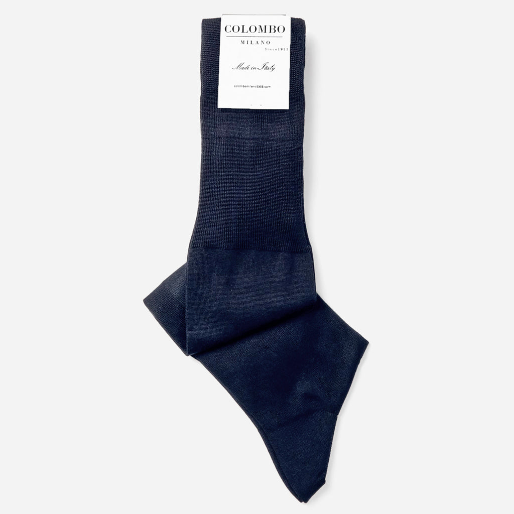 Calze lunghe blu 100% SETA  con iniziali Ricamate