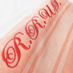 Telo mare rosa salmone a righe in cotone da personalizzare