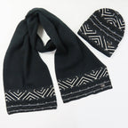 Cappello e sciarpa morbidi jacquard fantasia