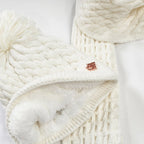 Set bambina panna a trecce con interno peloso - 9/24 mesi dettaglio