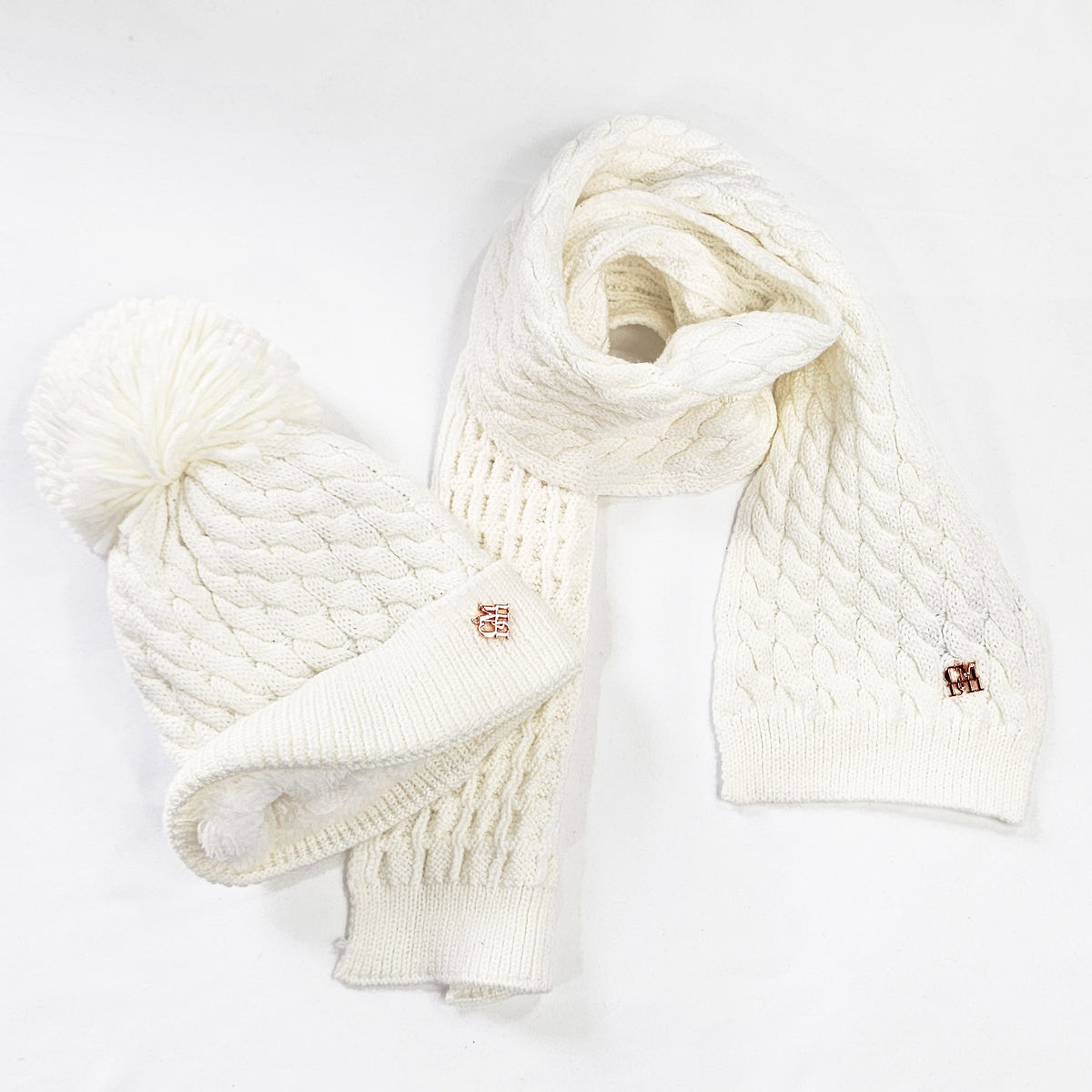 Set bambina panna a trecce con interno peloso - 9/24 mesi