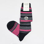 Calze lunghe in Cashmere a righe colorate con lurex nero