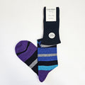 Calze lunghe in Cashmere a righe colorate nere