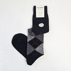 Calze lunghe a rombi in Cashmere colori scuri nero