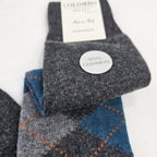 Calze lunghe a rombi in Cashmere colori scuri grigio dettaglio