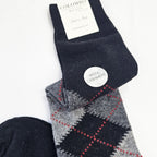 Calze lunghe a rombi in Cashmere colori scuri