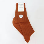Calze lunghe a costa in Cashmere - bruciato