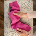 Calze da donna lunghe in caldo Cashmere - fucsia flatlay