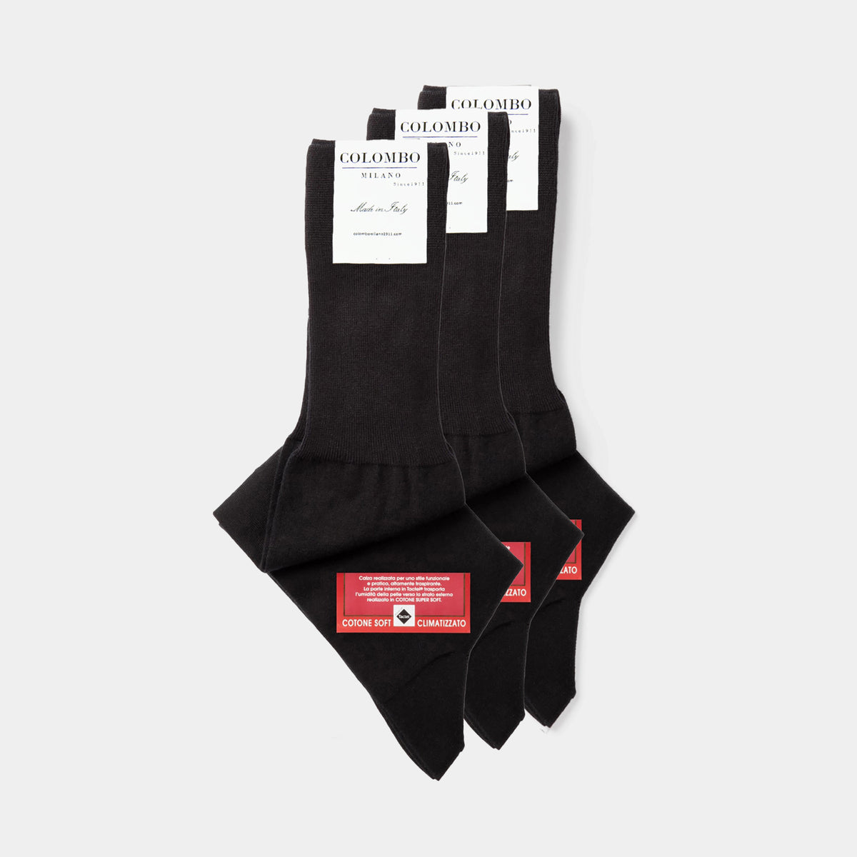 Pack 3 paia Calze lunghe caldo cotone nero