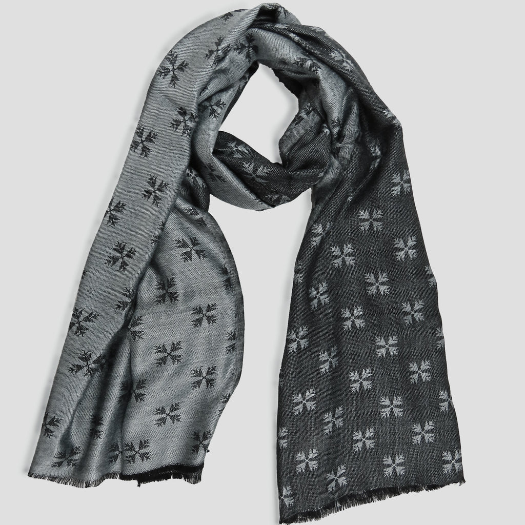 Morbida sciarpa jacquard motivo a fiocchi nero