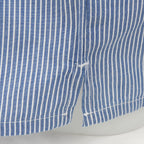 Boxer da uomo in popeline a righe bianche su fondo avio- 100%cotone spacco