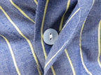 Dettaglio bottoni - Kent - Boxer da uomo in cotone blu con righe gialle