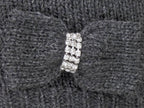Dettaglio - sciarpa donna - sciarpa tricot con fiocco in maglia con strass