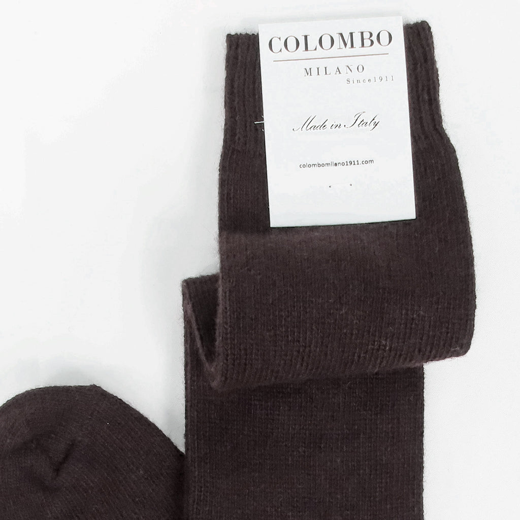 Calze da donna lunghe in caldo Cashmere - cioccolato dettaglio